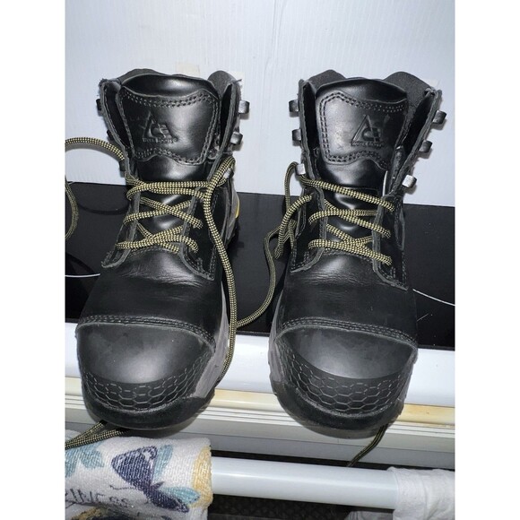 NEW ACE Work Boots Burren CT Black Leather Steel Toe Boots Men\'s 4.5 Women 6 main image 6